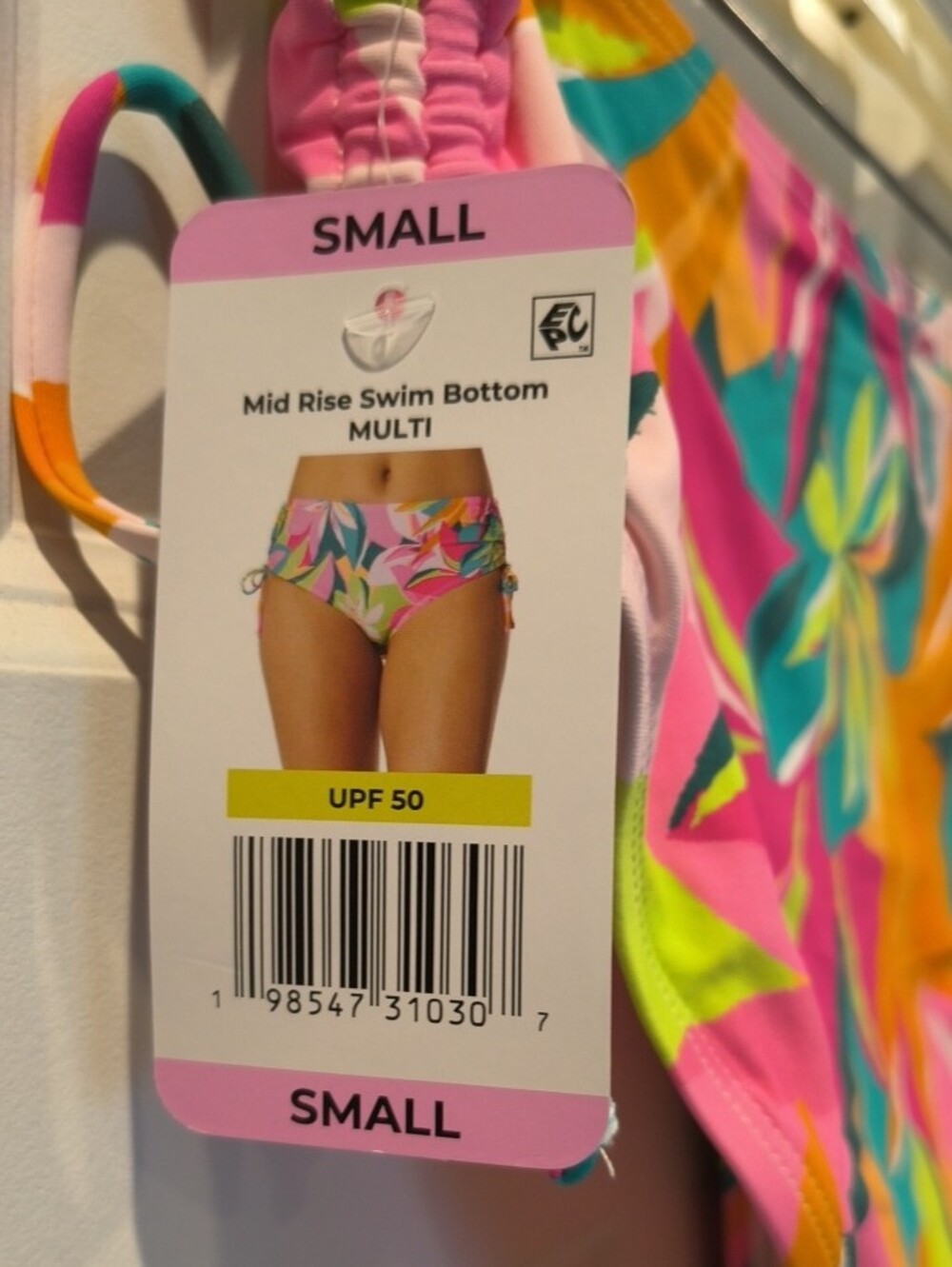 Anne Cole Tropical Floral Bikini Bottoms in Pink, Teal, Orange - Picture 4 of 5